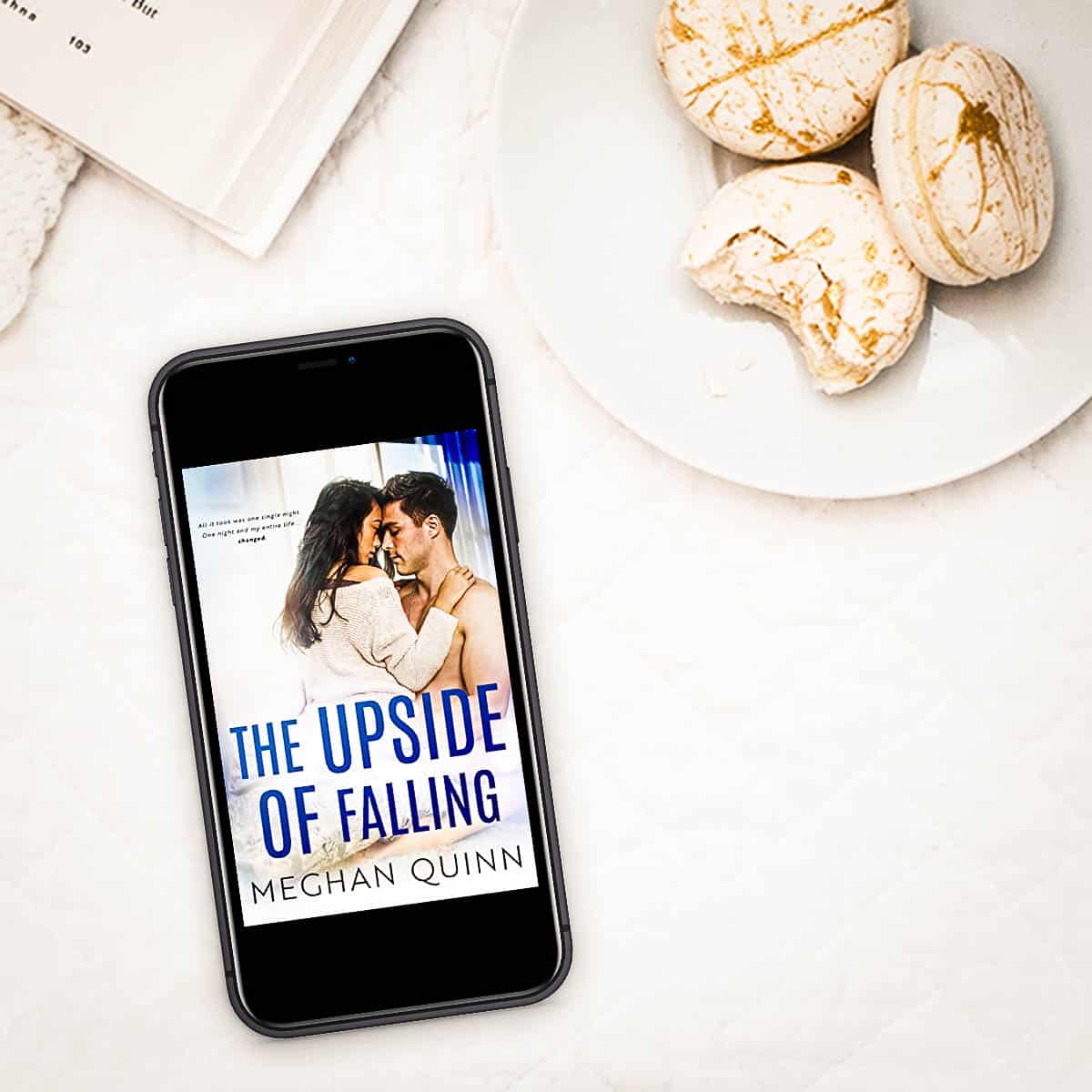 The Upside of Falling by Meghan Quinn is part one of an emotional and sweet slow-burn military romance between star-crossed lovers whose relationship has an unavoidable expiration date.